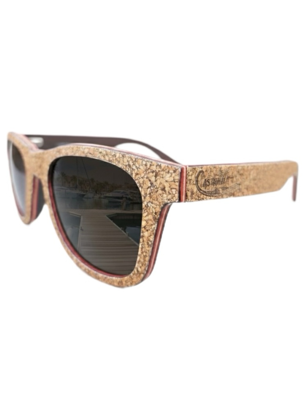 Castaway Cork Borders Sunglasses with Black Lenses and and Textured frames